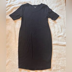 BumpStart Size Small Short Sleeve Black Maternity Dress.  Cotton/spandex knit.